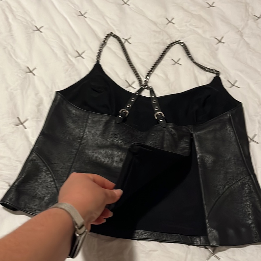 Harley-Davidson Black Leather Tank Top - Picture 3 of 7